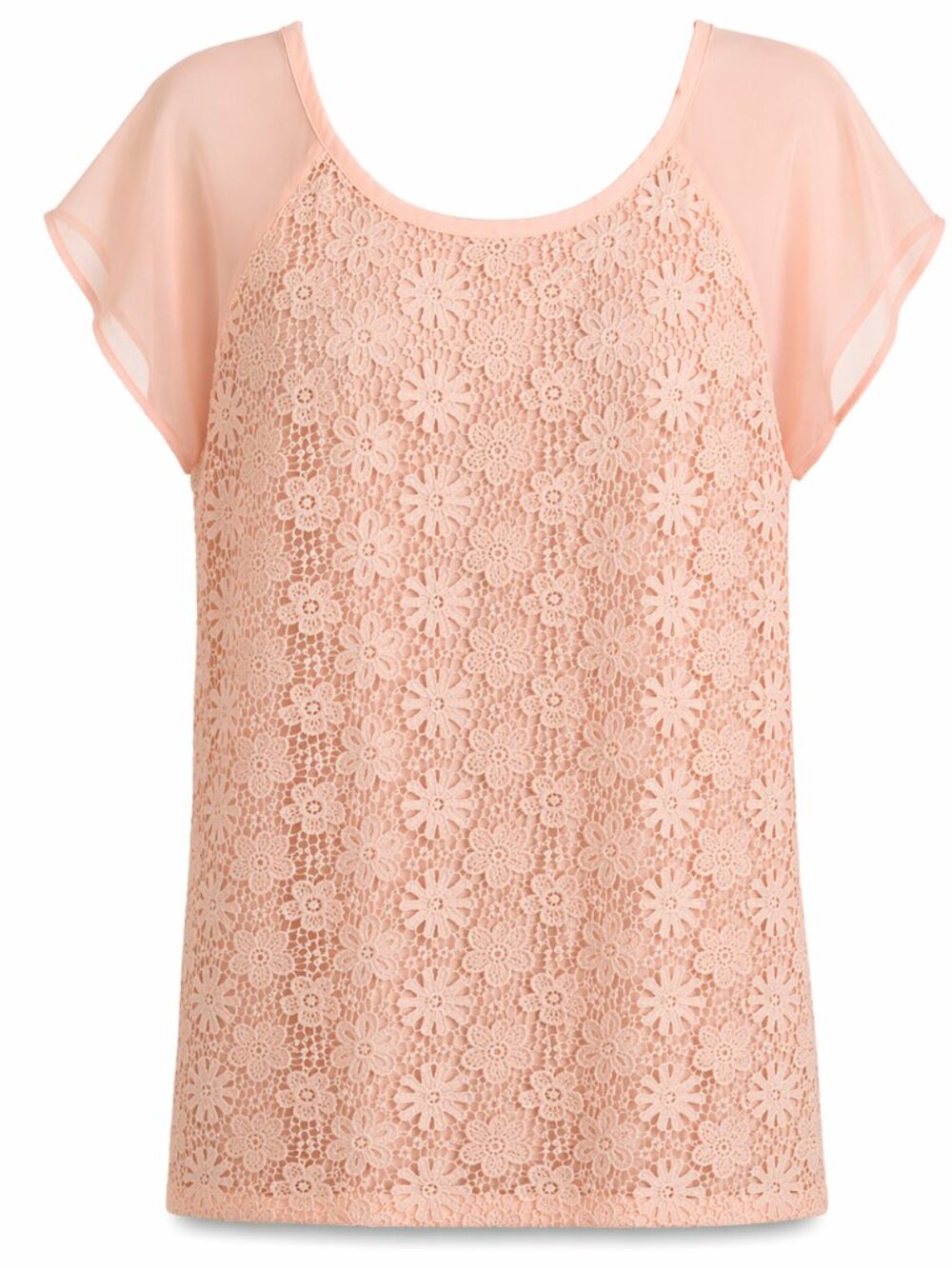 Forever 21 Light Pink Lace Top Medium Sheer Sleeve Feminine Boho NWT